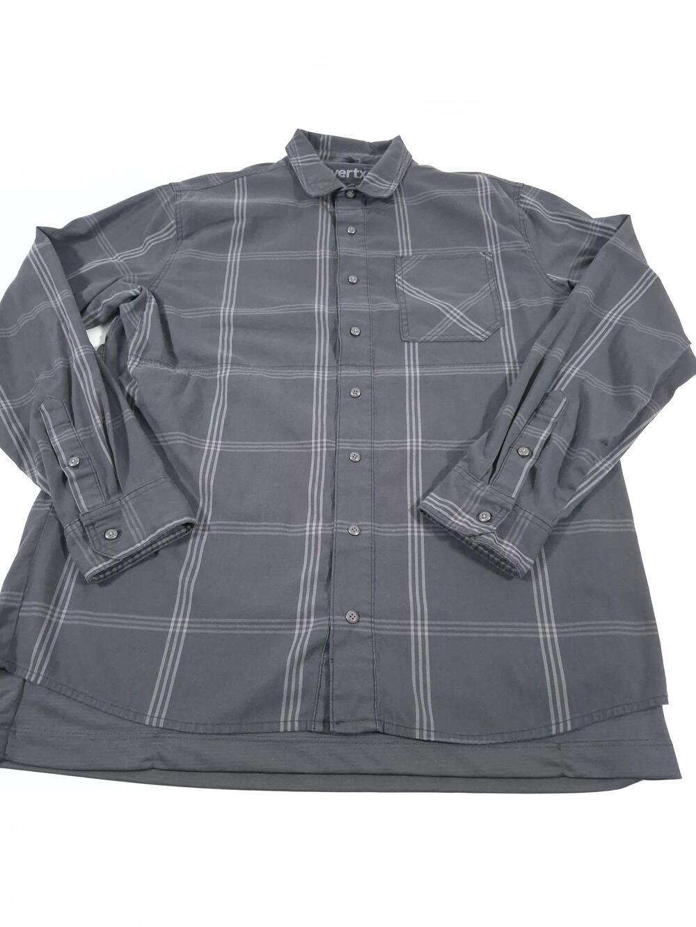 Vertx Flannel Shirt Mens L Canyon River Plaid L/S Button Up Tactical Gray